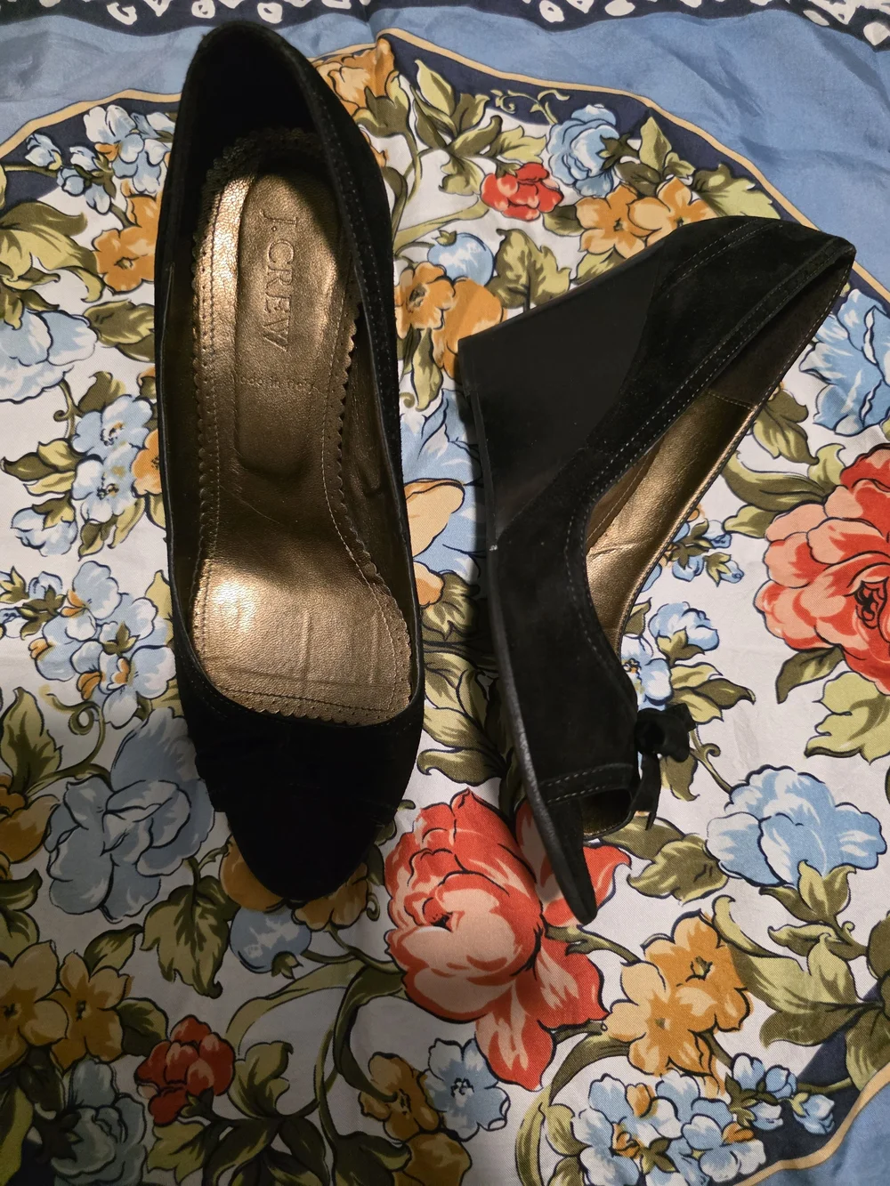 Black Wedge Heels for Women - Classic Slip-On Style
